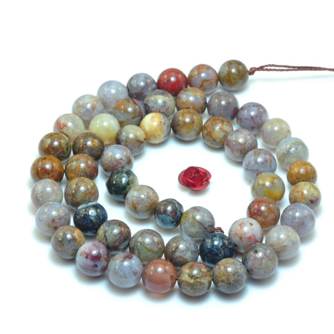 YesBeads Natural Pietersite smooth round loose beads gemstone wholesale jewelry 15"
