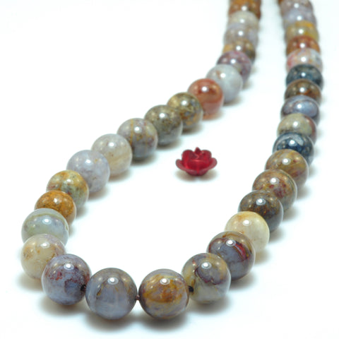 YesBeads Natural Pietersite smooth round loose beads gemstone wholesale jewelry 15"