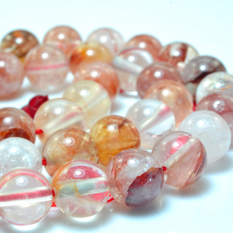 Natural Red Hematoid Quartz Crystal smooth round beads wholesale gemstone jewelry