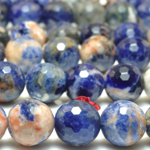 Natural Orange Sodalite stone faceted round beads wholesale gemstone jewelry making bracelet necklace diy