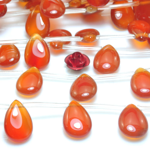 Natural Red Agate smooth teardrop beads top drill gemstone wholesale jewelry making earings diy