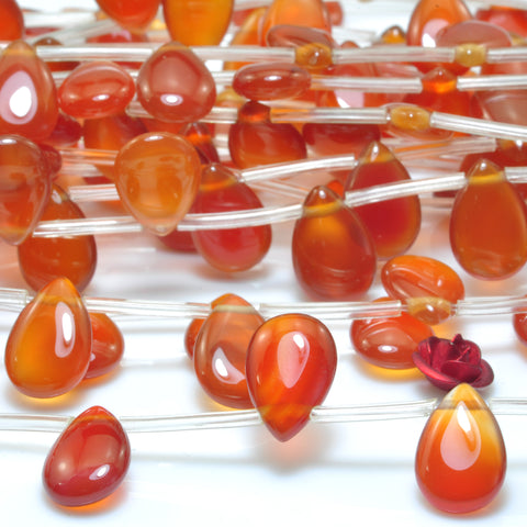 Natural Red Agate smooth teardrop beads top drill gemstone wholesale jewelry making earings diy