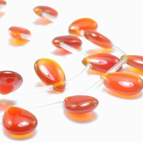 Natural Red Agate smooth teardrop beads top drill gemstone wholesale jewelry making earings diy