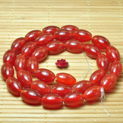 Carnelian Red Agate smooth rice beads wholesale gemstone gemstone jewelry making bracelet necklace diy