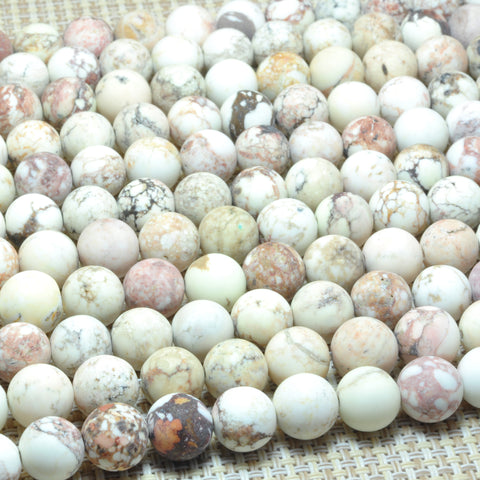 YesBeads Turquoise Matte round loose beads wholesale gemstone jewelry 10mm 15"
