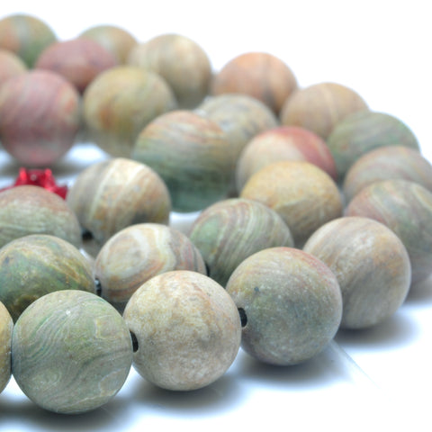 YesBeads Natural Rainbow Zebra Jasper matte round beads wholesale gemstone jewelry 6mm-12mm 15"
