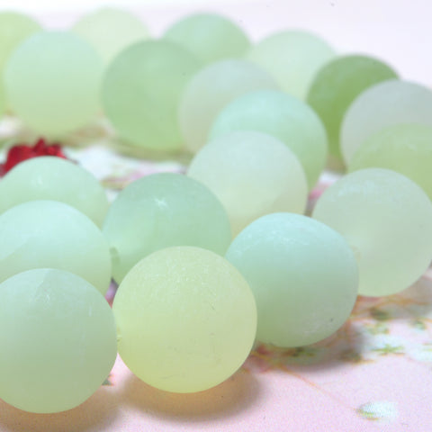 Natural New Jade matte round loose beads gemstone wholesale jewelry making bracelet necklace diy