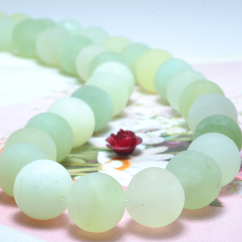 Natural New Jade matte round loose beads gemstone wholesale jewelry making bracelet necklace diy