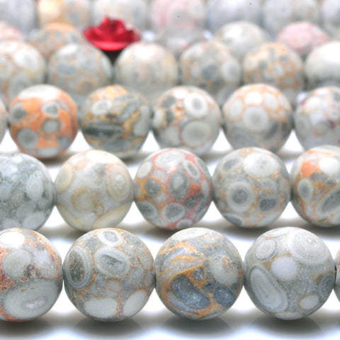 Natural Maifanite Fossil Jasper matte round beads wholesale gemstone jewelry making bracelet necklace diy