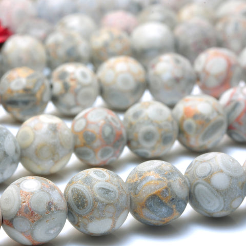 Natural Maifanite Fossil Jasper matte round beads wholesale gemstone jewelry making bracelet necklace diy