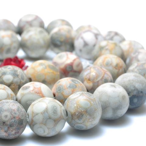 Natural Maifanite Fossil Jasper matte round beads wholesale gemstone jewelry making bracelet necklace diy