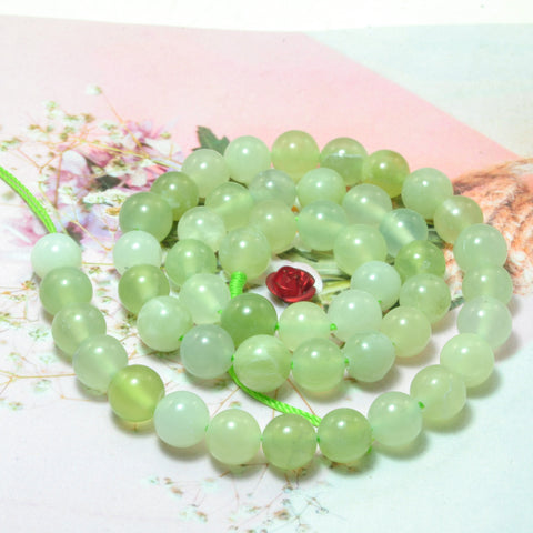 Natural New Green Jade smooth round loose beads gemstone wholesale jewelry making bracelet necklace diy