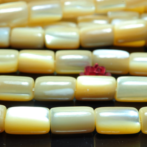 YesBeads MOP mother of pearl smooth Tube Cylinder beads wholesale gemstone jewelry 6x10mm 15"