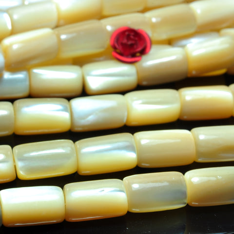 YesBeads MOP mother of pearl smooth Tube Cylinder beads wholesale gemstone jewelry 6x10mm 15"