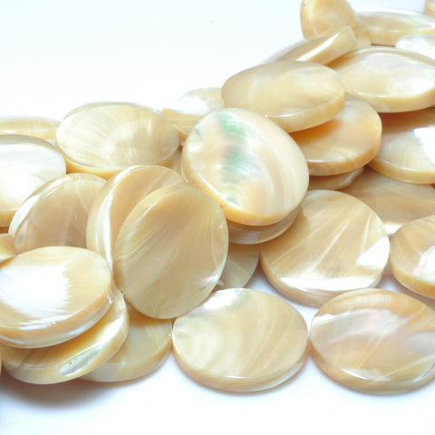 YesBeads MOP mother of pearl smooth coin beads wholesale gemstone jewelry 6mm-20mm 15"