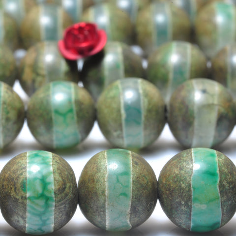 YesBeads Tibetan Agate Dzi smooth round beads gemstone whoelsale jewelry making supplies 15"