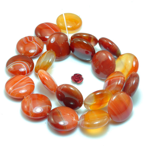 Natural Red Banded Agate smooth coin beads wholesale gemstone jewelry making bracelet necklace diy