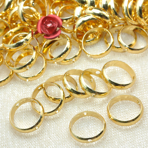YesBeads 100pcs Copper Ring Spacers smooth beads frame donut wholesale jewelry findings supplies