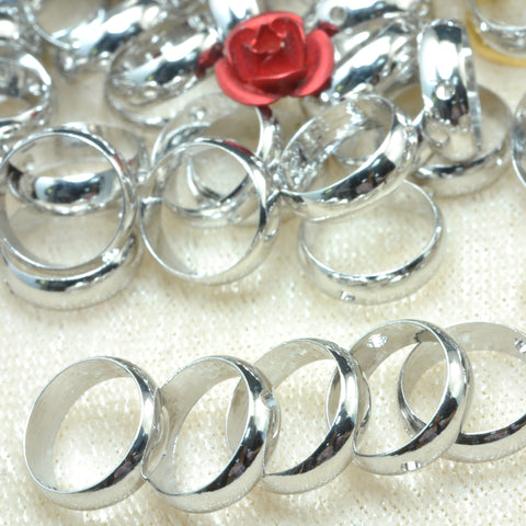 YesBeads 100pcs Copper Ring Spacers smooth beads frame donut wholesale jewelry findings supplies