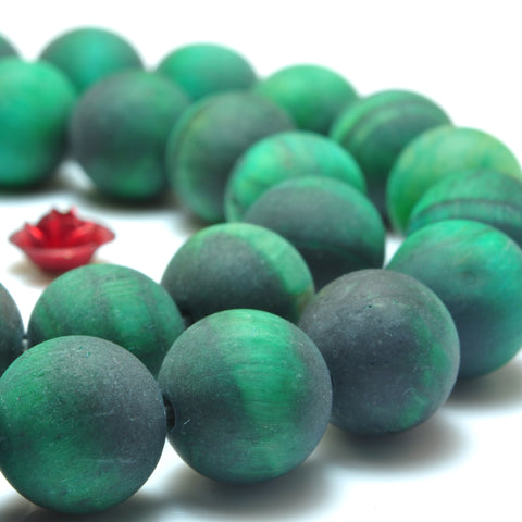 YesBeads Green Tiger Eye matte round beads wholesale gemstone jewelry making 15"