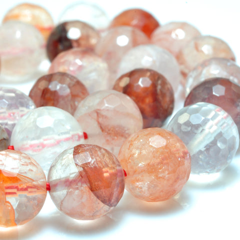 Natural Red Hematoid Quartz faceted round beads wholesale gemstone for jewelry making DIY bracelets necklace