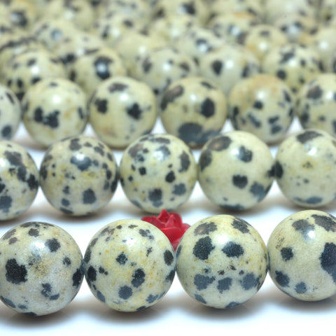Natural Dalmatian Jasper smooth round beads wholesale gemstone jewelry making bracelet necklaced diy