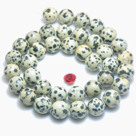 Natural Dalmatian Jasper smooth round beads wholesale gemstone jewelry making bracelet necklaced diy