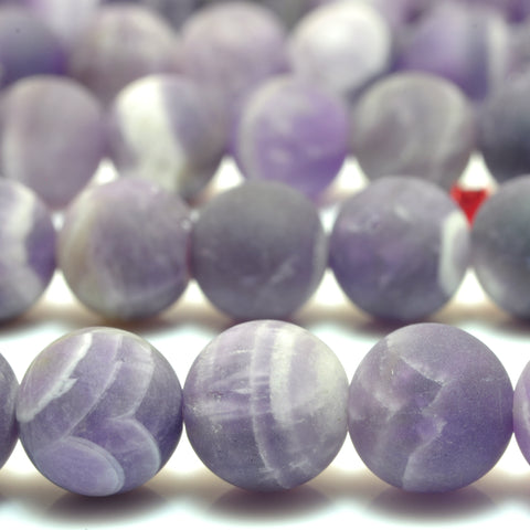 Natural Dog Tooth Amethyst matte round loose beads wholesale gemstone Jewelry making bracelet diy stuff