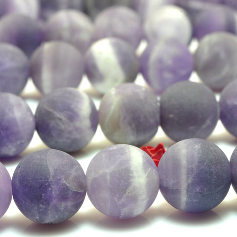 Natural Dog Tooth Amethyst matte round loose beads wholesale gemstone Jewelry making bracelet diy stuff