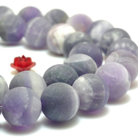 Natural Dog Tooth Amethyst matte round loose beads wholesale gemstone Jewelry making bracelet diy stuff