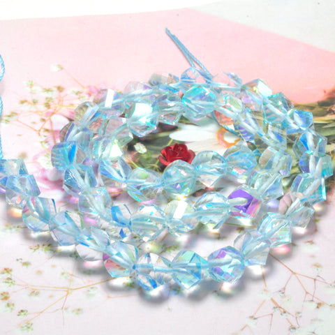 YesBeads Rainbow Glass faceted and twisted nugget beads wholesale jewelry making 9 colors