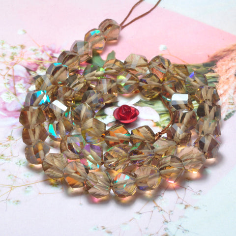 YesBeads Rainbow Glass faceted and twisted nugget beads wholesale jewelry making 9 colors