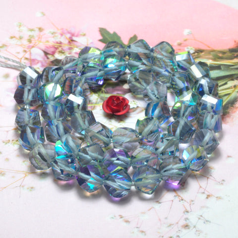 YesBeads Rainbow Glass faceted and twisted nugget beads wholesale jewelry making 9 colors
