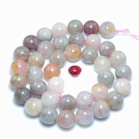 YesBeads Natural Madagascar Rose Quartz smooth round beads wholesale gemstone for jewelry making 15"
