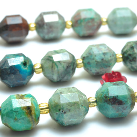 YesBeads Natural Chrysocolla faceted double terminated point beads wholesale gemstone jewelry making 15"