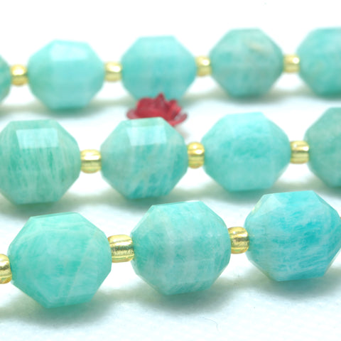 YesBeads Natural Amazonite faceted double terminated point beads wholesale gemstone jewelry making 15"
