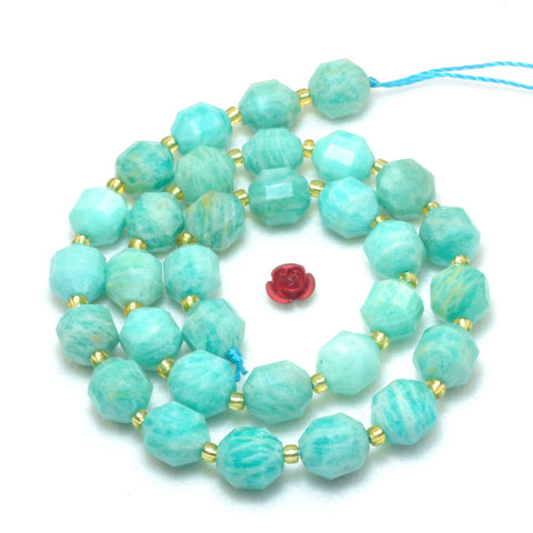 YesBeads Natural Amazonite faceted double terminated point beads wholesale gemstone jewelry making 15"