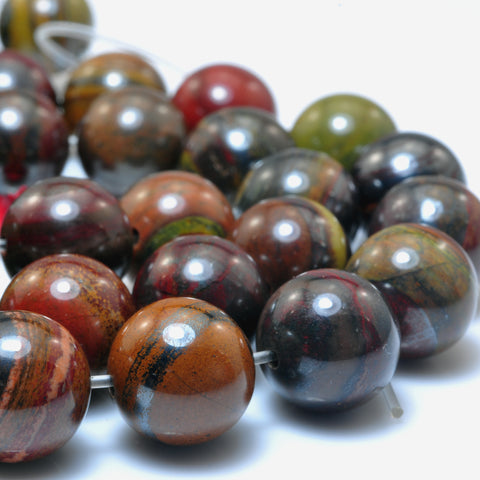 Natural Red Tiger Iron gemstone smooth round loose beads wholesale jewelry making bracelet necklace diy