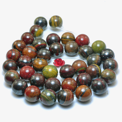 Natural Red Tiger Iron gemstone smooth round loose beads wholesale jewelry making bracelet necklace diy