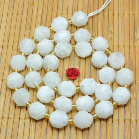 YesBeads Natural Rainbow Moonstone faceted double terminated point beads wholesale gemstone jewelry making 15"