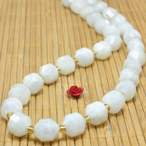 YesBeads Natural Rainbow Moonstone faceted double terminated point beads wholesale gemstone jewelry making 15"