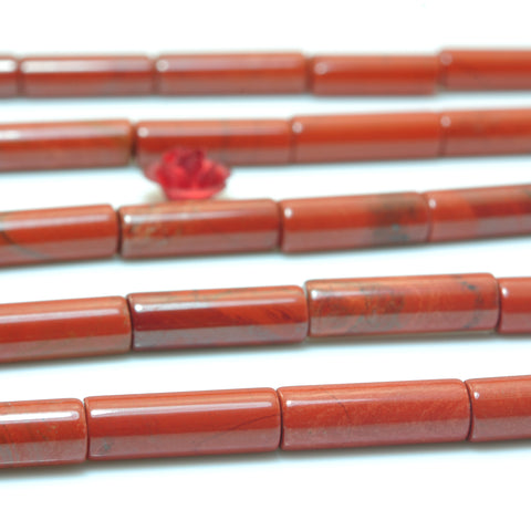 YesBeads Natural Red Jasper smooth tube beads gemstone wholesale jewelry making 4x13mm 15"
