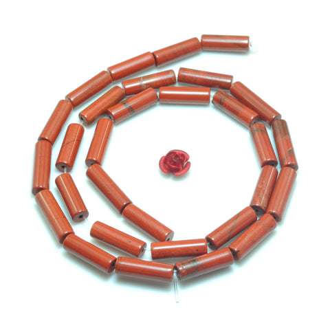 YesBeads Natural Red Jasper smooth tube beads gemstone wholesale jewelry making 4x13mm 15"