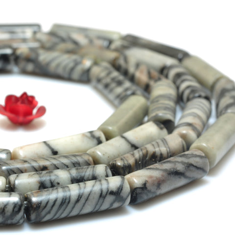 YesBeads Natural black line jasper smooth round beads silk stone spider jasper wholesale gemstone jewelry