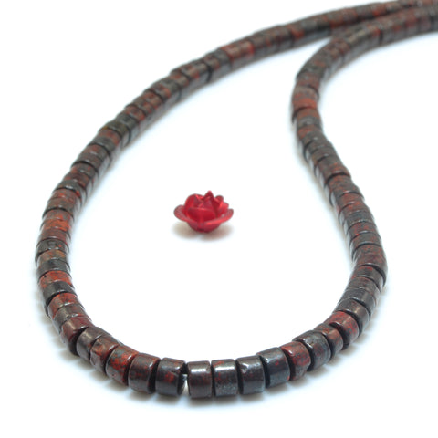 YesBeads Natural Red Brecciated Jasper smooth heishi wheel beads wholesale gemstone jewelry making 15"