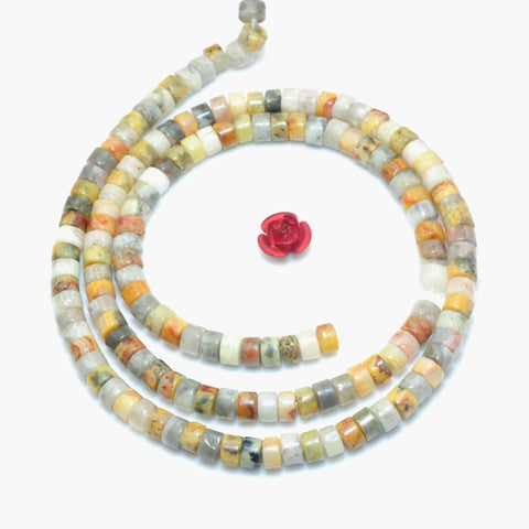 Natural Crazy Lace Agate smooth heishi wheel beads wholesale gemstone jewelry making 15"