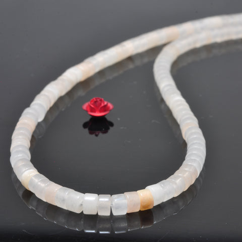 YesBeads Natural Pink Aventurine smooth heishi wheel beads wholesale gemstone jewelry making 15"