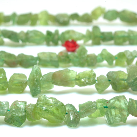 YesBeads Natural Green Apatite gemstone rough nugget chip beads wholesale gemstone jewelry making 15"