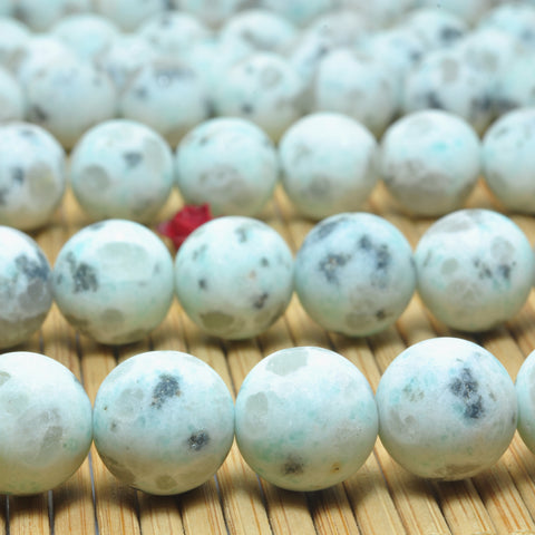 YesBeads Natural Sesame Jasper matte round beads Kiwi Jasper gemstone wholesale jewelry 6-12mm 15"