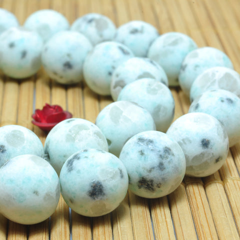 YesBeads Natural Sesame Jasper matte round beads Kiwi Jasper gemstone wholesale jewelry 6-12mm 15"